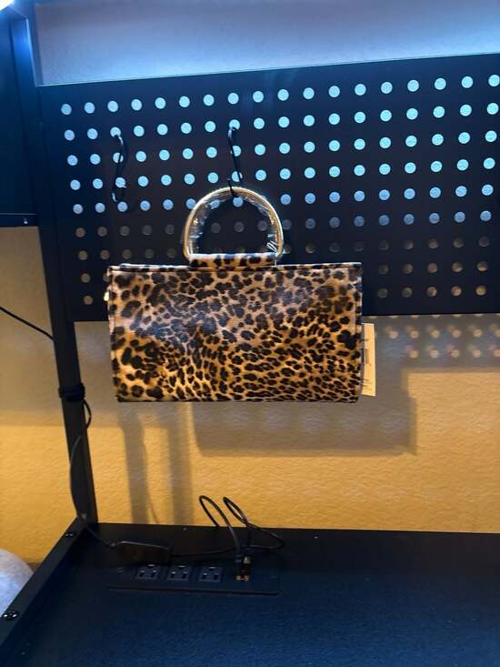 d'margeaux New York Handbags - d'margeaux New York Leopard Print Clutch Bag with Gold Ring Handle